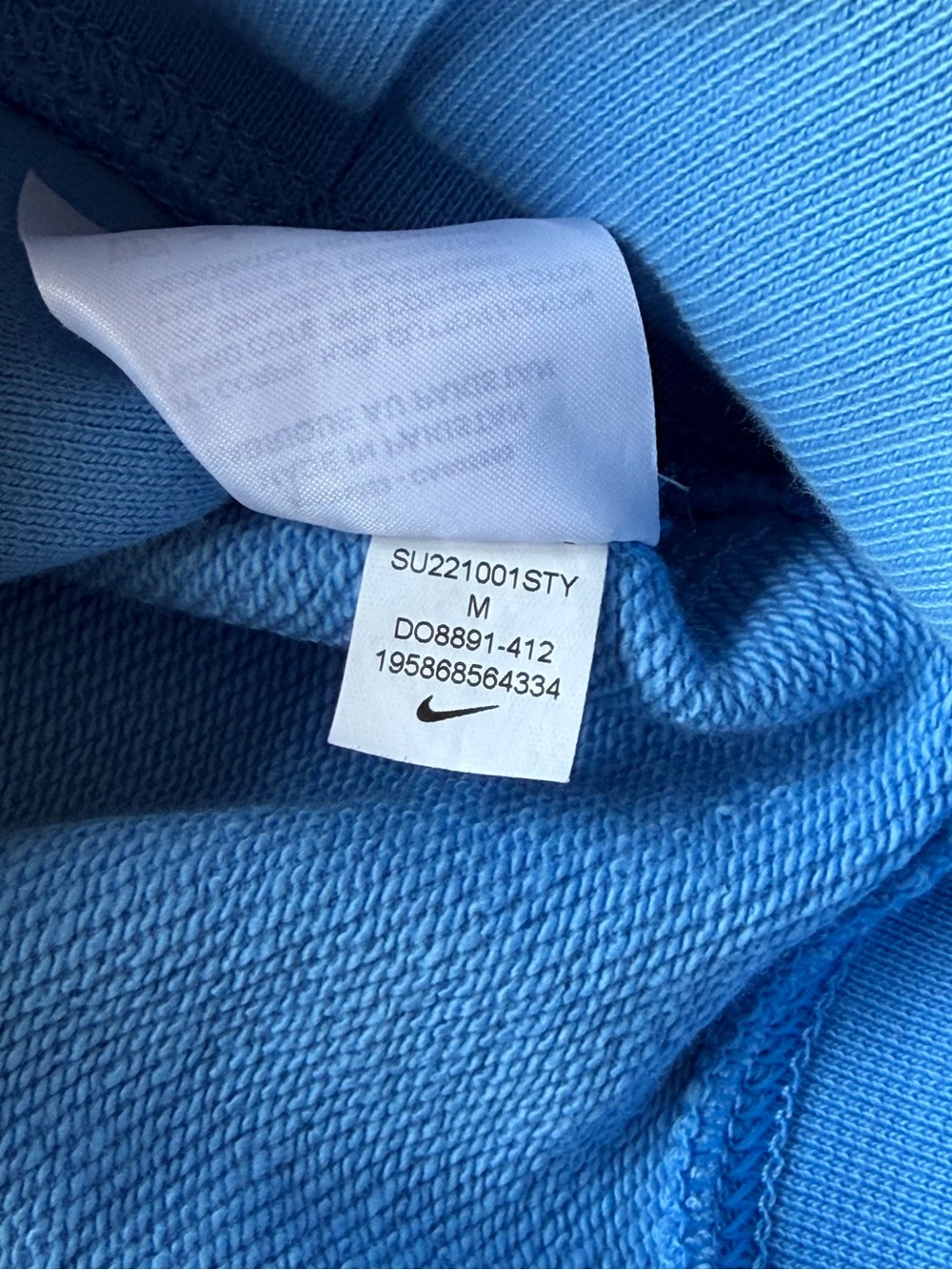 Nike Blue Preppy Crewneck Sportswear French Terry Embroidered Logo Sweatshirt - Picture 14 of 14